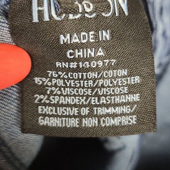 Hudson Amri Ankle Skinny Jean Girls 10 Dark Blue Distressed Denim Zipper Pockets - Picture 9 of 10